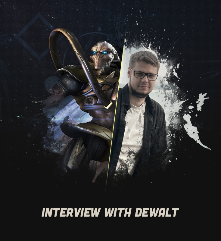 Dewalt рядом с протоссом на постере интервью TeamLiquid